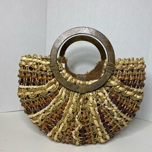 Charming Charlie Straw Wicker Handbag